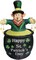 6' Air Blown Inflatable St. Patrick's Day Leprechaun In Pot w/ Coins Y404